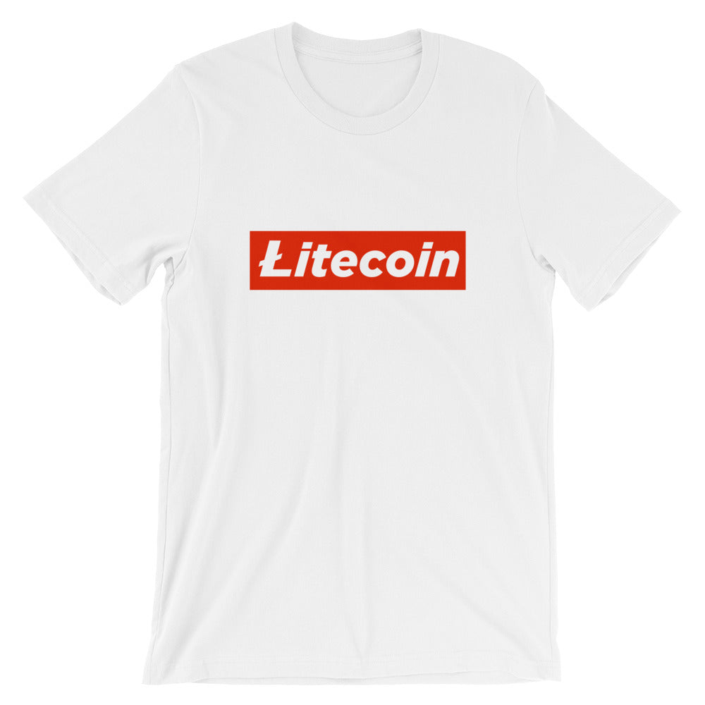 Litecoin Logo Symbol LTC Red Block Short-Sleeve Unisex T-Shirt