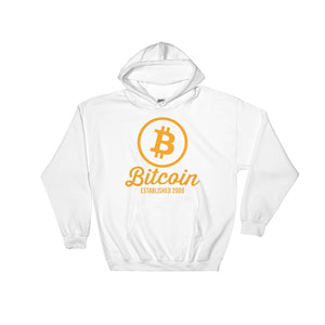 Bitcoin Logo Established 2009 Hoodie | White Hooded Sweater