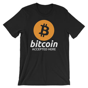 Bitcoin Accepted Here Logo / Symbol Shirt - Heather Black tshirt 