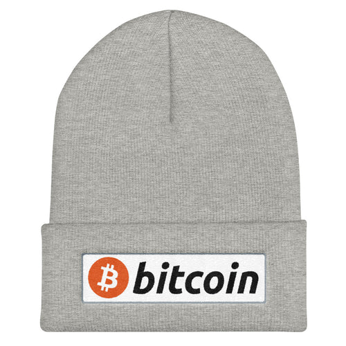 Bitcoin Logo BTC Symbol EmbroideredCuffed Beanie