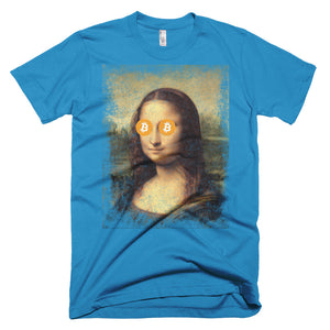 Mona Lisa Bitcoin BTC Funny Shirt Short-Sleeve T-Shirt