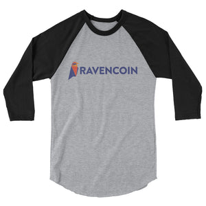 Ravencoin RVN Logo Symbol 3/4 sleeve raglan shirt