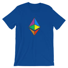 Ethereum Rainbow Colored Logo (Distressed) Crypto ETH Short-Sleeve Unisex T-Shirt