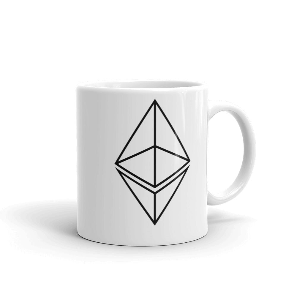 Simple Ethereum Logo Outline Mug