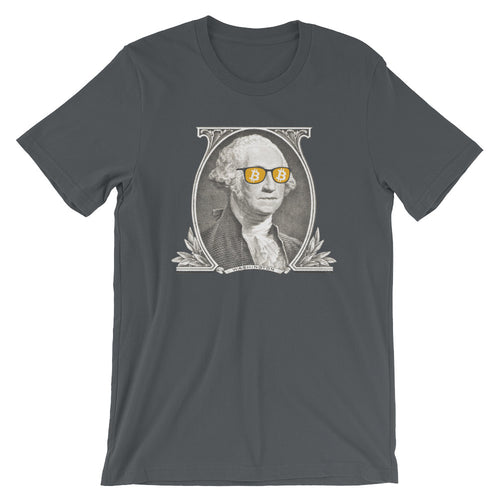 Bitcoin George Washington BTC Cryptocurrency Short-Sleeve Unisex T-Shirt
