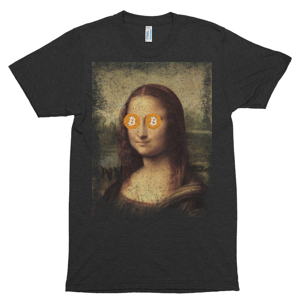 Mona Lisa Bitcoin BTC Funny Shirt Short sleeve soft t-shirt