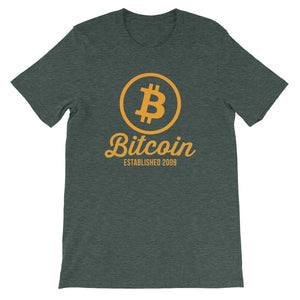 Bitcoin Circle Logo Established 2009 Tshirt | Green t shirt