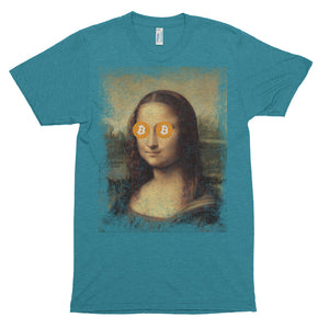 Mona Lisa Bitcoin BTC Funny Shirt Short sleeve soft t-shirt