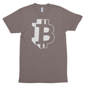 Bitcoin Logo / Symbol 3D Graphic Tshirt - Brown t shirt