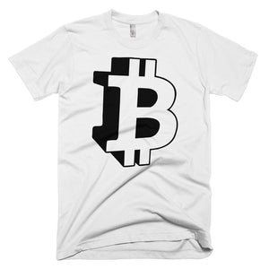 Bitcoin 3D Logo Tshirt - BTC symbol t shirt - White
