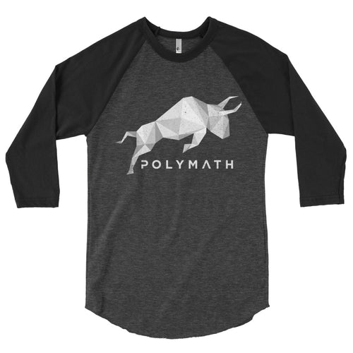 Polymath POLY Coin (Distressed)  Logo Symbol Shirt 3/4 sleeve raglan shirt