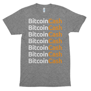 Bitcoin Cash Repeat Logo American Apparel Shirt | Short sleeve soft t-shirt