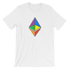 Ethereum Rainbow Colored Logo (Distressed) Crypto ETH Short-Sleeve Unisex T-Shirt