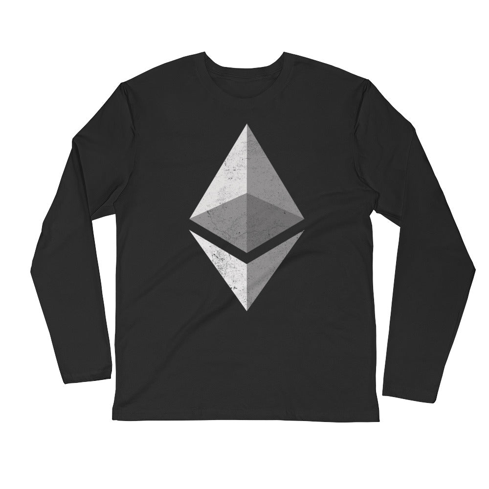 Ethereum Logo (Distressed) Long Sleeve Fitted Crew
