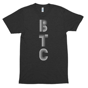 Vertical BTC Bitcoin Cryptocurrency Shirt - American Apparel Short sleeve soft t-shirt