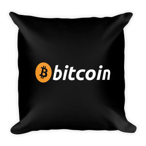 Bitcoin Black Square Pillow