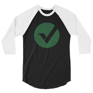 Vertcoin VTC Logo Symbol (Distressed) 3/4 sleeve raglan shirt