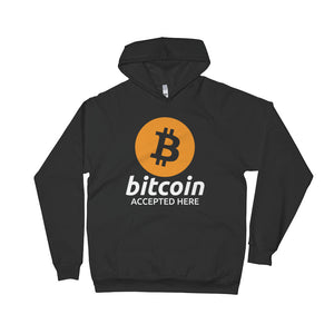 Bitcoin Accepted Here Logo / Symbol Hoodie - Black Sweater