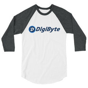 Digibyte DGB Logo Symbol Cryptocurrency Shirt 3/4 sleeve raglan shirt