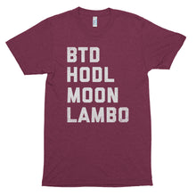 Buy The Dip, HODL, Moon, LAMBO Crypto Shirt Bitcoin Short sleeve soft t-shirt
