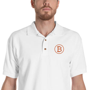 Classic Bitcoin Logo Embroidered Polo Shirt