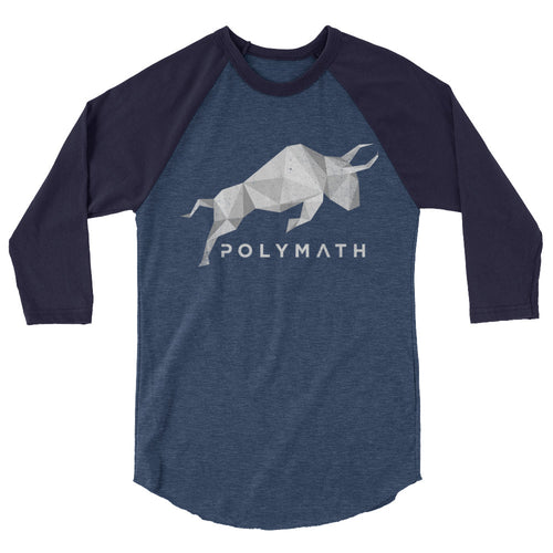 Polymath POLY Coin (Distressed) Logo Symbol Shirt 3/4 sleeve raglan shirt