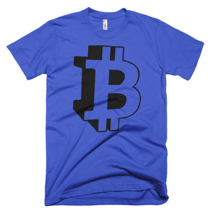 Bitcoin 3D Logo Tshirt - BTC symbol t shirt - Blue