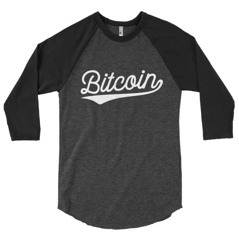 Bitcoin BTC Script Logo Shirt 3/4 sleeve raglan shirt