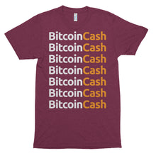 Bitcoin Cash Repeat Logo American Apparel Shirt | Short sleeve soft t-shirt